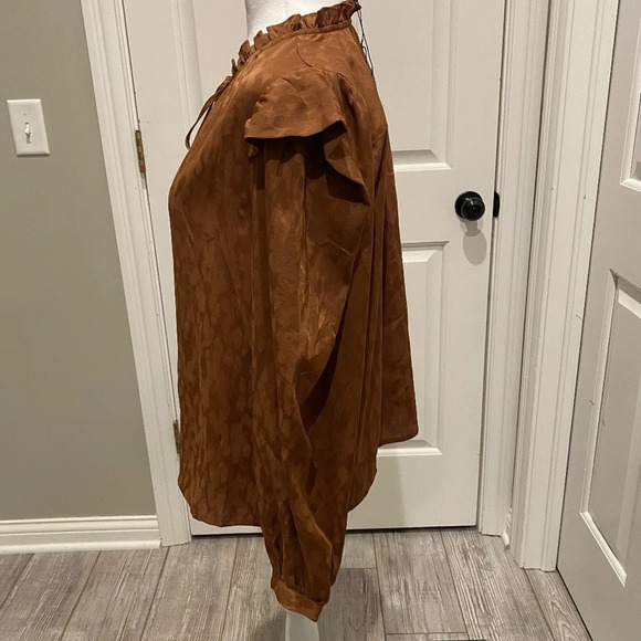 New! Current Air Autumn Puff Sleeve blouse, caramel 16280 NWT - Picture 8 of 16